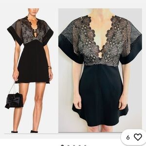 Lover - Black Lace Dress with Floral Detail